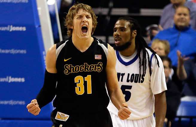 At just 6-foot-3, Ron Baker is leading the Shockers in blocks and grabs 4.6 rebounds a game.